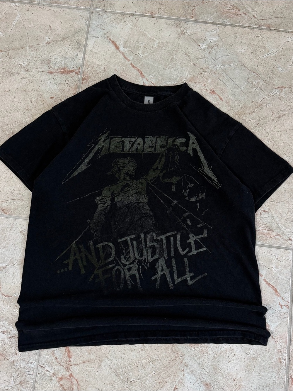 Metallica And Justice for All Black Graphic T-Shirt Size M